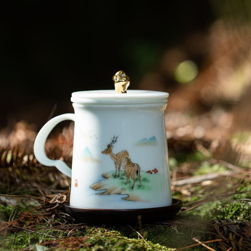 一路相伴國風陶瓷辦公杯泡茶杯茶水分離辦公室過濾杯帶蓋禮盒裝 一路相伴國風陶瓷辦公杯泡茶杯茶水分離辦公室過濾杯帶蓋禮盒裝