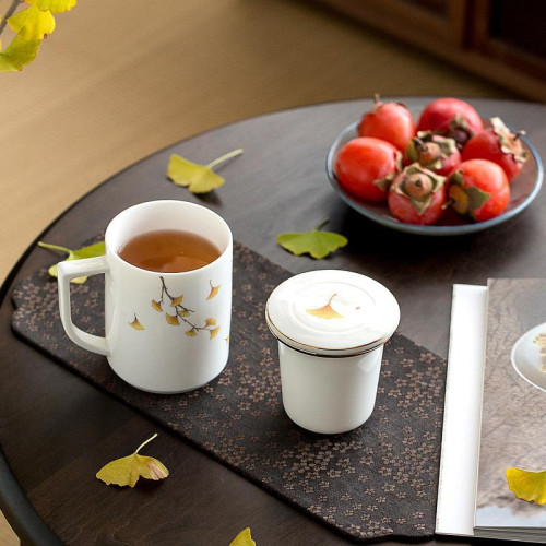 三生有杏辦公杯白瓷禮盒裝陶瓷茶水分離泡茶杯帶蓋家用伴手禮禮品 三生有杏辦公杯白瓷禮盒裝陶瓷茶水分離泡茶杯帶蓋家用伴手禮禮品