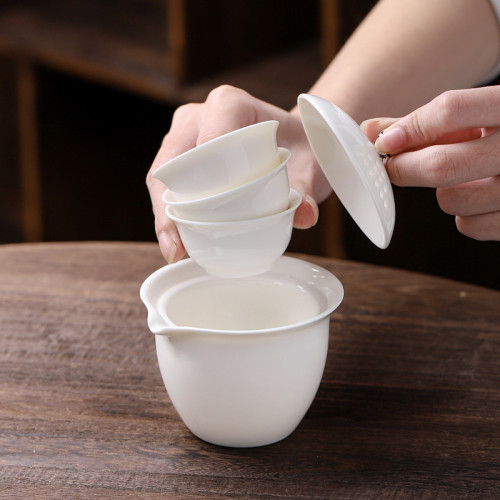 羊脂玉戶外旅行茶具可攜式快客杯白瓷泡茶器陶瓷蓋碗茶杯創意禮品 羊脂玉戶外旅行茶具可攜式快客杯白瓷泡茶器陶瓷蓋碗茶杯創意禮品