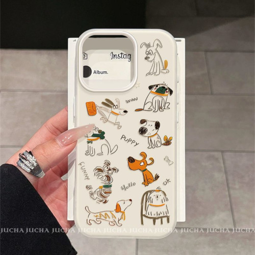 適用蘋果16plus新款手機殼全包防摔iphone15矽膠手機殼線條塗鴉狗 適用蘋果16plus新款手機殼全包防摔iphone15矽膠手機殼線條塗鴉狗