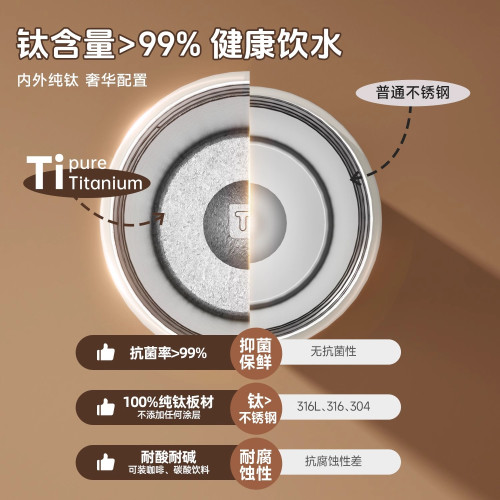 康巴赫純鈦咖啡杯2025新款高顔值精緻可攜式水杯子保溫杯女大容量 康巴赫純鈦咖啡杯2025新款高顔值精緻可攜式水杯子保溫杯女大容量