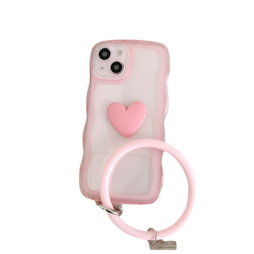 愛心手環適用iphone15手機殼蘋果14手機殼11保護套XR透明軟殼16/X