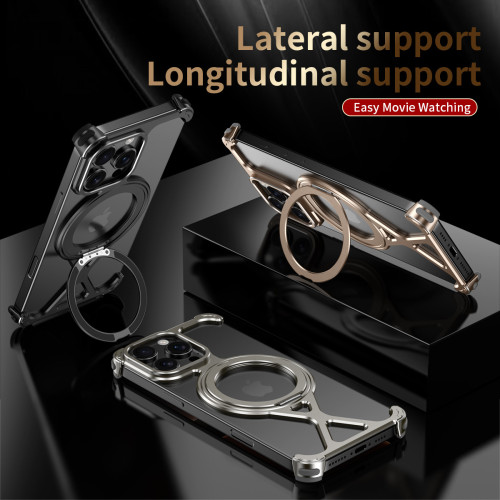 適用蘋果17promax旋轉磁吸支架手機殼散熱鋁合金iphone16pro 適用蘋果17promax旋轉磁吸支架手機殼散熱鋁合金iphone16pro