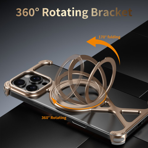 適用蘋果17promax旋轉磁吸支架手機殼散熱鋁合金iphone16pro 適用蘋果17promax旋轉磁吸支架手機殼散熱鋁合金iphone16pro