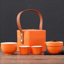 可攜式旅行茶具套裝汽車高級禮品車用網紅戶外露營收納家用功夫茶具