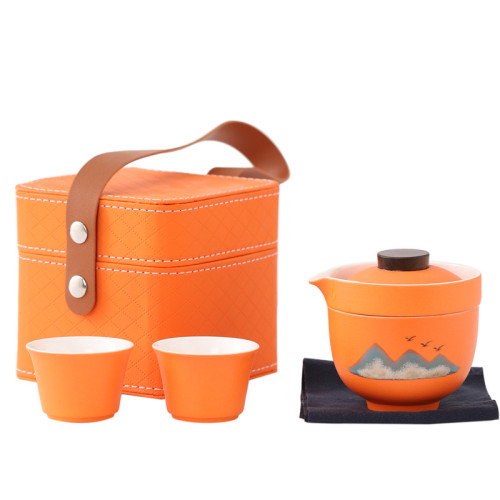 可攜式旅行茶具套裝汽車高級禮品車用網紅戶外露營收納家用功夫茶具 可攜式旅行茶具套裝汽車高級禮品車用網紅戶外露營收納家用功夫茶具