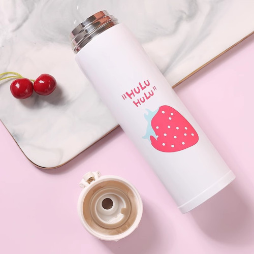 創意草莓保溫杯女學生高顔值大容量304不鏽鋼便捷戶外保溫杯水壺