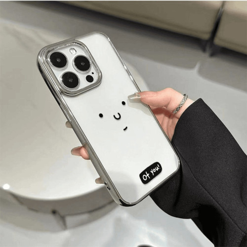 搞怪表情適用於iPhone15promax蘋果13手機殼簡約透明14電鍍12pro