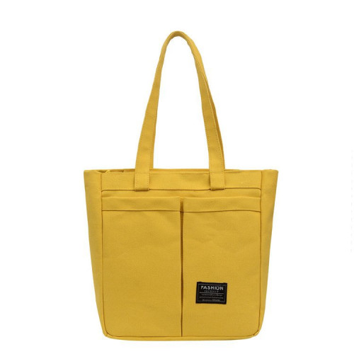 帆布包女夏季手提包純色便當包百搭上班收納袋多口袋使用飯盒袋 