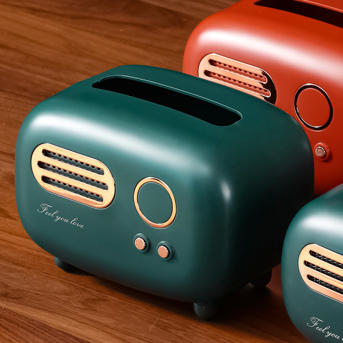 25年新款紙巾盒ABS家用創意防滑寬口加厚收音機紙巾收納盒抽紙盒