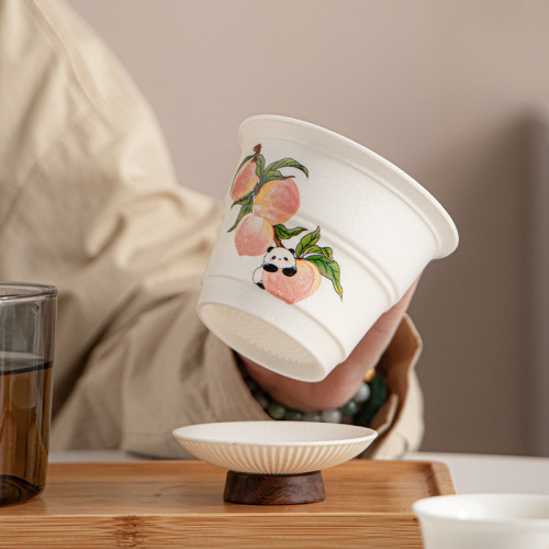 淘氣滿滿熊貓壽桃旅行茶具精緻可攜式旅行戶外泡茶壺快客杯全套 淘氣滿滿熊貓壽桃旅行茶具精緻可攜式旅行戶外泡茶壺快客杯全套