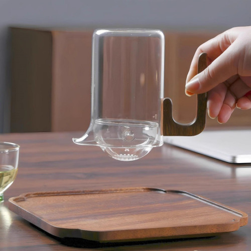 小青柑專用泡茶杯高硼矽玻璃逍遙杯木把公道杯茶漏分茶器耐高溫 小青柑專用泡茶杯高硼矽玻璃逍遙杯木把公道杯茶漏分茶器耐高溫