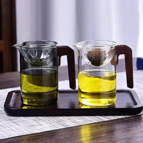 小青柑專用泡茶杯高硼矽玻璃逍遙杯木把公道杯茶漏分茶器耐高溫 小青柑專用泡茶杯高硼矽玻璃逍遙杯木把公道杯茶漏分茶器耐高溫