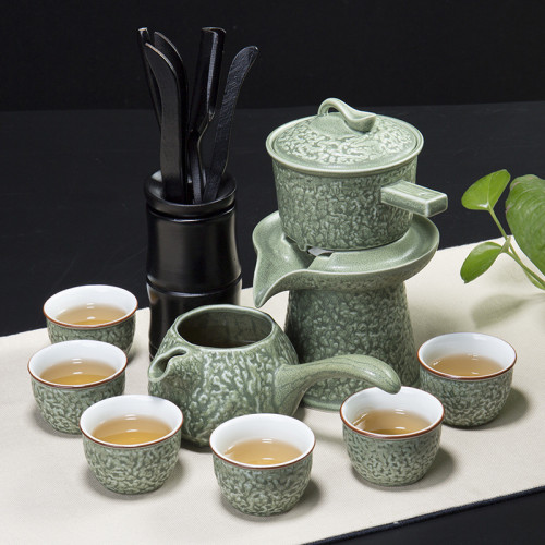 茶具套裝家用石磨懶人創意陶瓷茶壺功夫茶杯半全自動泡茶器