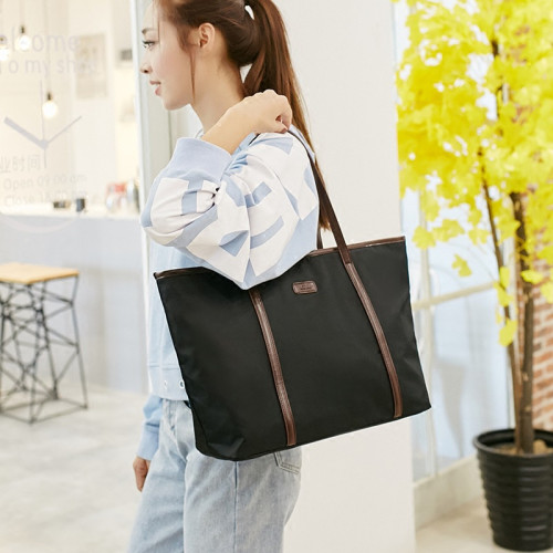 相印皮具*單肩包女2024新款韓版百搭牛津布尼龍學生大包包購物袋