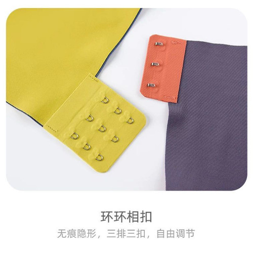 無痕內衣撞色一片式無鋼圈聚攏舒適排釦胸罩背心式文胸女透氣舒適