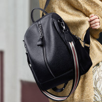 2025新款頭層牛皮真皮防盜女士後後背包 通勤大容量韓版時尚雙肩包女