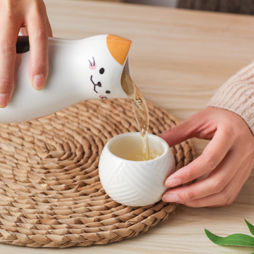 日式個性酒櫃擺件清酒壺毛線球酒杯套組禮盒酒壺杯子陶瓷酒具套裝