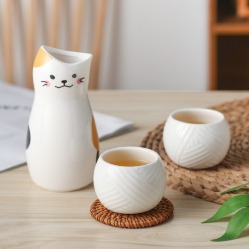 日式個性酒櫃擺件清酒壺毛線球酒杯套組禮盒酒壺杯子陶瓷酒具套裝