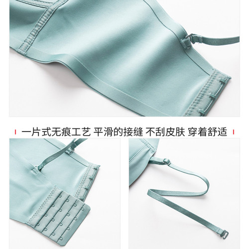 春夏薄款胸顯小光面抹胸小胸無鋼圈無肩帶內衣女聚攏文胸收副乳