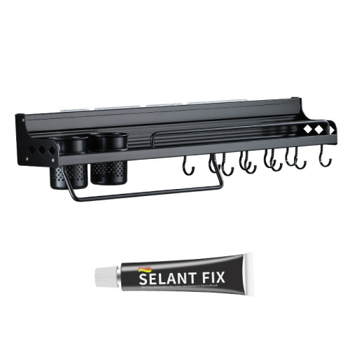 免打孔廚房收納置物架調料架筷子抹布架刀架碗碟架太空鋁材質