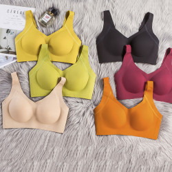 新款無痕內衣女無鋼圈小胸聚攏收副乳防下垂運動文胸bra大碼內衣
