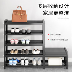 不鏽鋼簡易鞋架2021新款家用室內好看門口可坐換鞋凳客廳收納鞋櫃