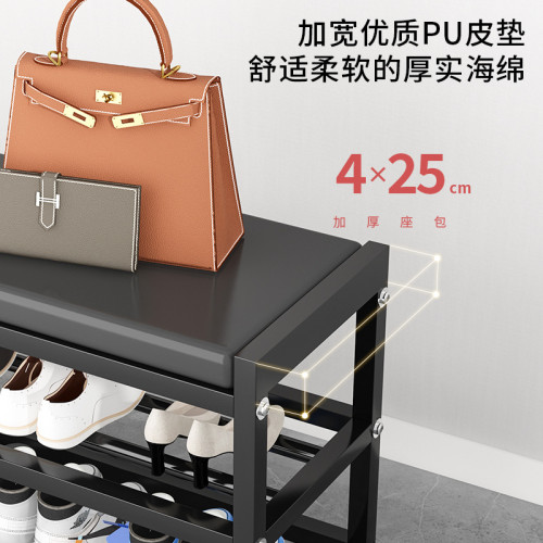 不鏽鋼簡易鞋架2021新款家用室內好看門口可坐換鞋凳客廳收納鞋櫃