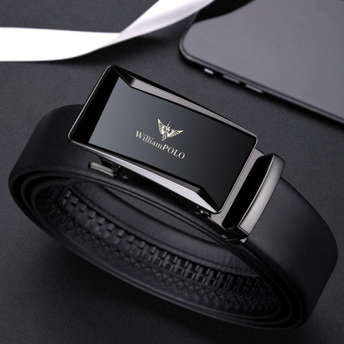 保羅皮帶男士高級感男款真皮軟商務百搭合金腰帶皮帶男自動釦