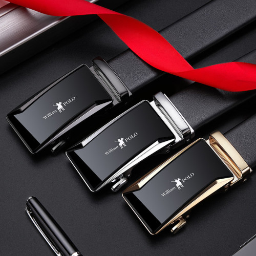 保羅皮帶男士高級感男款真皮軟商務百搭合金腰帶皮帶男自動釦