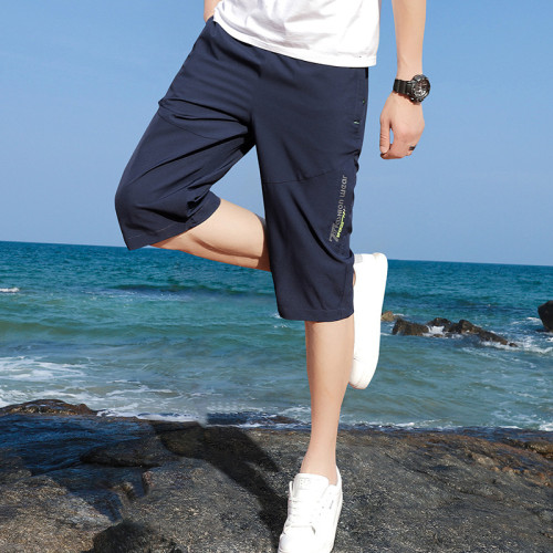 男士短褲2025夏季新款韓版潮流時尚七分褲青年沙灘休閒直筒中褲子