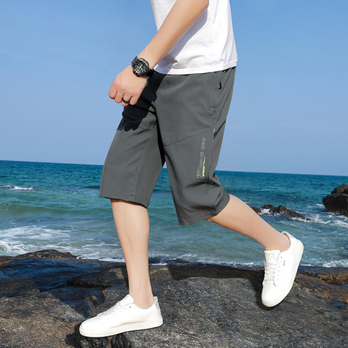 男士短褲2025夏季新款韓版潮流時尚七分褲青年沙灘休閒直筒中褲子