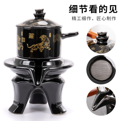 時來運轉茶具套裝家用懶人石磨盤泡茶壺器功夫茶杯旋轉出水防燙手