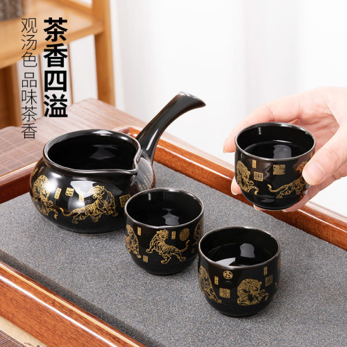 時來運轉茶具套裝家用懶人石磨盤泡茶壺器功夫茶杯旋轉出水防燙手