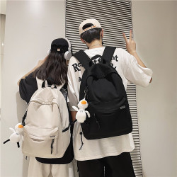 簡約純色大容量旅行雙肩包女韓版洋氣休閒後背包男情侶款學生書包