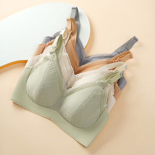 新款哺乳吸奶器無鋼圈固定杯點膠貼合文胸上開釦孕期産後防下垂
