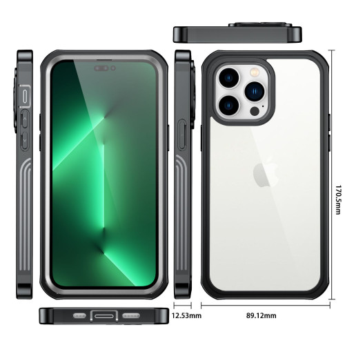 透明三防適用iPhone14蘋果14promax手機殼鋼化玻璃防摔全包保護套