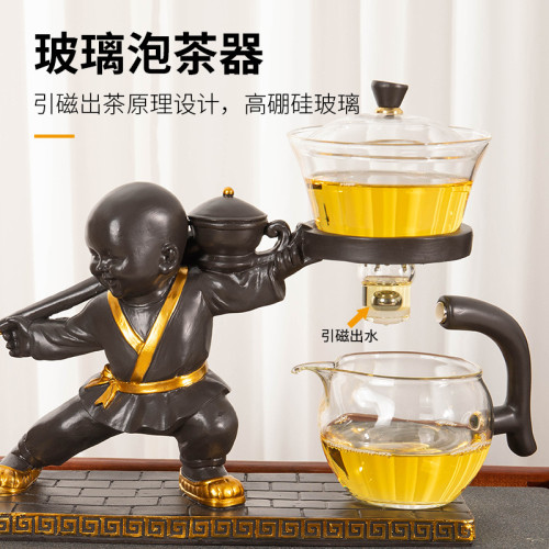 玻璃自動茶具套裝簡易家用功夫茶具用品分茶器一體式懶人泡茶神器