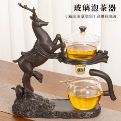 玻璃自動茶具套裝簡易家用功夫茶具用品分茶器一體式懶人泡茶神器