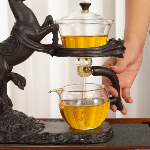 玻璃自動茶具套裝簡易家用功夫茶具用品分茶器一體式懶人泡茶神器