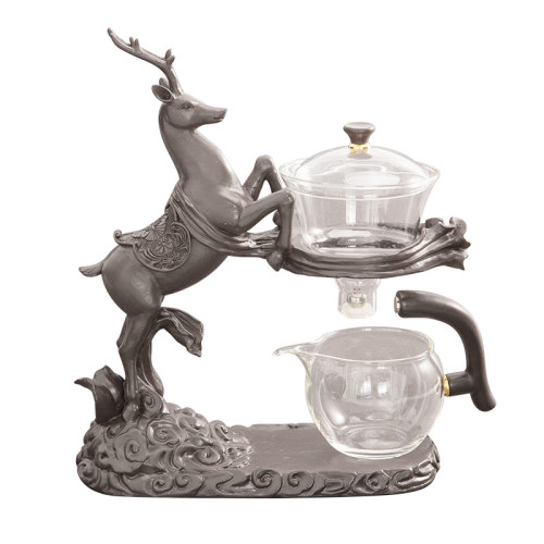 玻璃自動茶具套裝簡易家用功夫茶具用品分茶器一體式懶人泡茶神器