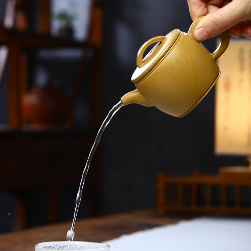 段泥漢瓦紫砂壺側把泡茶茶壺功夫茶具小容量宜興手繪工藝