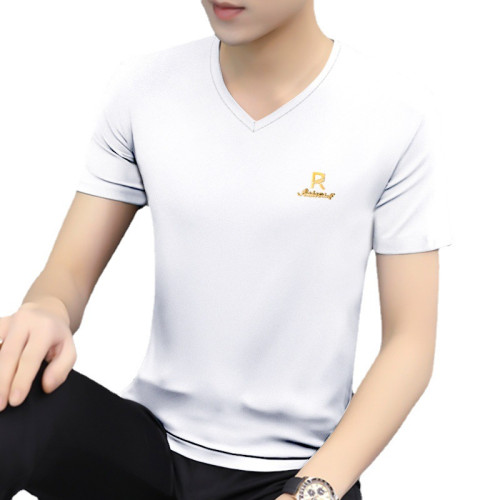 莫代爾夏季短袖t恤男白色青年體恤修身速乾打底衫男裝上衣服帥氣