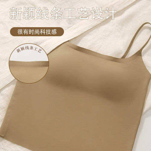 美背內衣女吊帶背心內搭帶胸墊夏季打底一體式內搭裹胸無痕抹胸罩