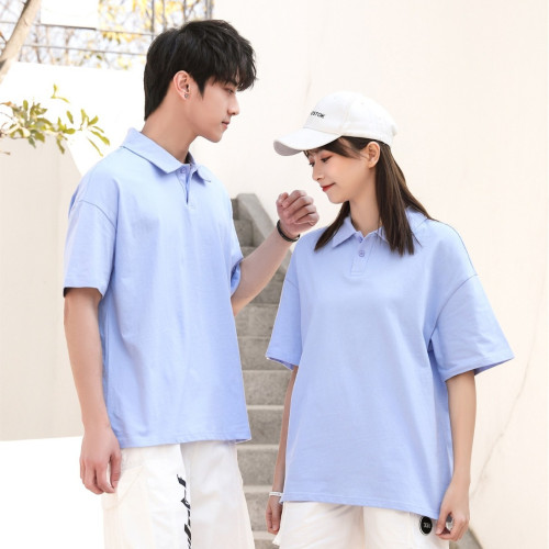 200g春夏潮牌考拉純棉POLO衫短袖男女款寬松翻領T恤潮流百搭