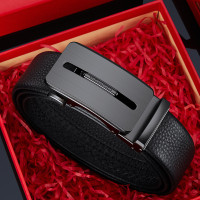 英皇保羅皮帶真皮男自動釦頭層牛皮男士腰帶商務休閒皮帶男士