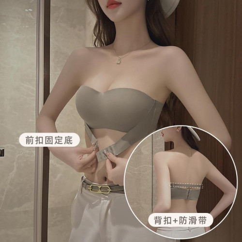 原版專利無肩帶內衣女聚攏防滑小胸顯大防走光裹抹胸薄款隱形文胸