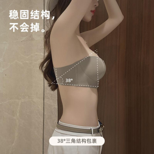 原版專利無肩帶內衣女聚攏防滑小胸顯大防走光裹抹胸薄款隱形文胸