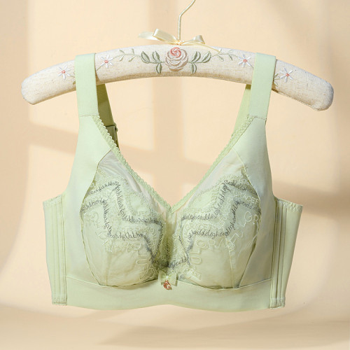 內衣女薄款蕾絲大胸顯小無海綿全罩杯聚攏調整型收副乳抹胸文胸罩