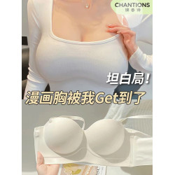 原創專利無痕內衣女小胸聚攏顯大無肩帶防滑無鋼圈收副乳文胸罩
